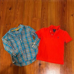 Polo by Ralph Lauren Kids Red and Blue Plaid Shirt Set